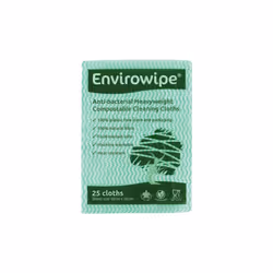 Envirowipe Folded Cloths, Compostable, Blue (PK-25)