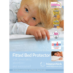 Cotton Fitted Mattress Protector, 100 Percent Waterproof, Anti Allergy, Machine Washable, 100 Percent Pure Brushed Cotton, White, 60 x 120 cm, Fits
