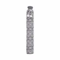 Warmies Extra Long PVC Hot Water Bottle with Grey Nordic Knitted Cover