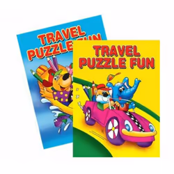 2 x Childrens Travel Puzzle Fun, Colouring Books