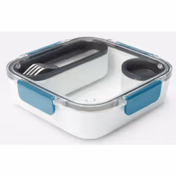 black+blum BAO-BA005, Lunch container, Adult, Stainless steel, Turquoise, Silicone, Stainless steel, Monochromatic, Rectangul ...