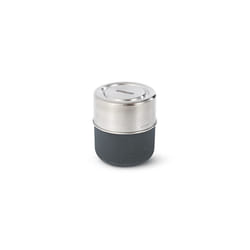 Black+Blum GR-LB-S015 Glass Bowl | Leakproof Meal Prep Lunch Box Food Container, Stainless Steel, 450 milliliters, Slate