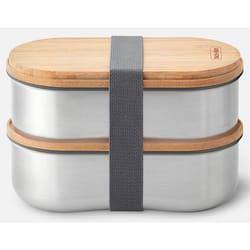 black+blum BAM-BT-L016 food storage container Oval Box 0.5 L Bamboo, Stainless steel 2 pc(s)