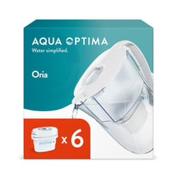 Aqua Optima Water Filter Jug  Oria 2.8 Litre & 6 Evolve+ Filters (6 Month Pack)