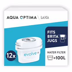 Aqua Optima Water Filter Evolve+ 12 pack (12 Months Supply), Brita Compatible