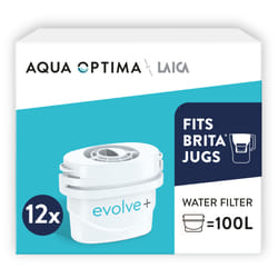 Aqua Optima Water Filter Evolve+ 12 pack (12 Months Supply), Brita Compatible