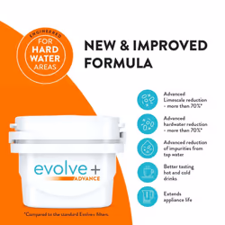 Water Filter Cartridge, Evolve+ Advance, Limescale Reduction, 6 pack