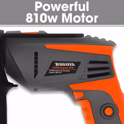 Terratek 35pcs 810W Hammer Drill Power Impact Drill Heavy Duty Variable Speed 1/2-Inch(13 mm) Keyed Chuck