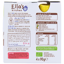 Ellas Kitchen Organic The White One Fruit Smoothie 4x90 g (Pack of 3, Total 12 Pouches)