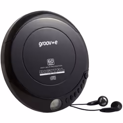 Groov-e Retro Series Personal CD Player with Earphones - Black