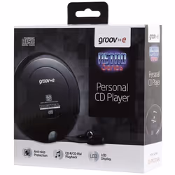 Groov-e Retro Series Personal CD Player with Earphones - Black