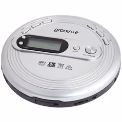 Groov-e Retro Series Personal CD Player + Radio MP3 Playback and Earphones Silver