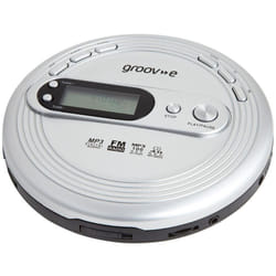 Groov-e Retro Series Personal CD Player + Radio MP3 Playback and Earphones Silver
