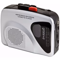Groov-e Retro Personal Cassette Player and Recorder with Earphones - Silver - GVPS525SR
