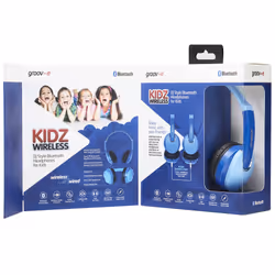 Kidz Wireless Bluetooth DJ Style Headphones - Blue