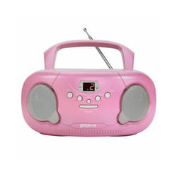 Groov-e Original Boombox Portable CD Player with AM/FM Radio and 3.5mm Aux-In GVPS733 - Pink