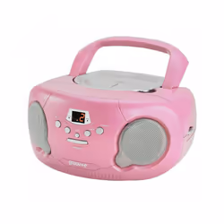 Groov-e Original Boombox Portable CD Player with AM/FM Radio and 3.5mm Aux-In GVPS733 - Pink