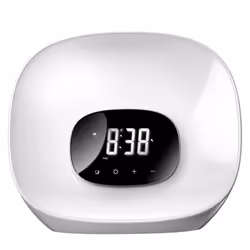 Light Curve Wake Up Light with FM Radio & Alarm Clock - White