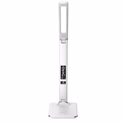 Ares Desk LED Lamp with Wireless Charging Pad & Clock - White