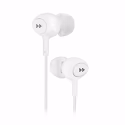 Groov-e GGVEB13WE Mobile Buds Earphones with Remote Mic, Voice Assistant, 3.5mm Gold Plug, White