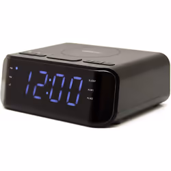 Groov-e GVWC06BK Atlas Alarm Clock Radio with Wireless Charging Pad - Black, 13.0 cm*5.0 cm*17.0 cm