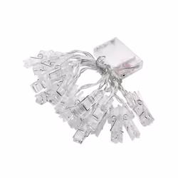 LED Clips - 3m Photo Clip Strip Lights with 20 LED Clips - Warm White Lighting - Battery Operated