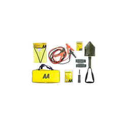 AA Emergency Winter Car Kit AA5281 - Folding Snow Shovel  9-LED Torch  Foil Blanket  Hi-Vis Vest  Rain Poncho  Booster Cables  Pair Snow Grips
