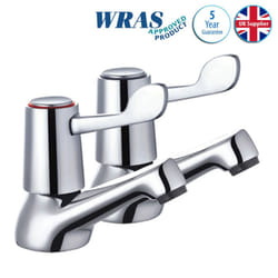 Bathroom Basin Lever Sink Taps Quarter Turn Easy Move Handles