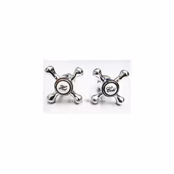 Replacement HOT & Cold Victorian Style Cross Head TAP TOP Covers Chrome Plated 1/2" for Basin/Bath & Kitchen Sink TAPS