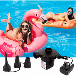 AC Electric Air Pump Camping Inflatables Airbed Mattress Paddling Pool 3 Nozzles