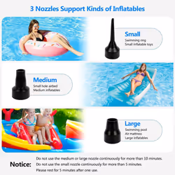 AC Electric Air Pump Camping Inflatables Airbed Mattress Paddling Pool 3 Nozzles