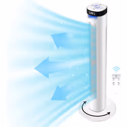 36" Tower Fan Electric Cooling Fan with Remote Control Oscillating Fan Quiet - White