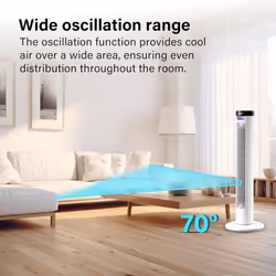 36" Tower Fan Electric Cooling Fan with Remote Control Oscillating Fan Quiet - White