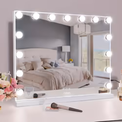 Hollywood Vanity Makeup Cosmetic Mirror with Lights 15 Dimmable LED Bulbs