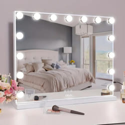 Hollywood Vanity Makeup Cosmetic Mirror with Lights 15 Dimmable LED Bulbs