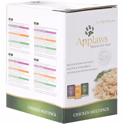 Applaws 100% Natural Wet Cat Food, Chicken Selection in Broth Pouch, 12 x 70 g Pouches