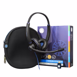 JPL Commander-2 V2 Headset Wired Head-band Office/Call center USB Type-A Black, Blue - Additional view 7
