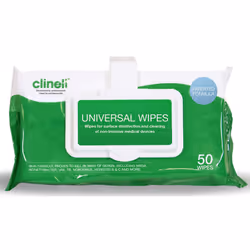 Clinell Universal Wipes - Pack of 50 with clip
