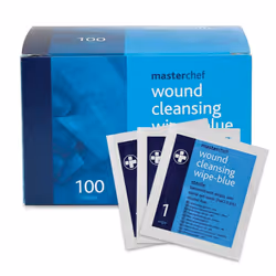 REL714 Reliwipe Wound Cleansing Wipe, Blue (Pack of 100)