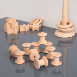 Tickit Natural Wooden Spools