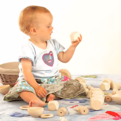 Tickit Natural Wooden Semispheres