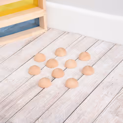 Tickit Natural Wooden Semispheres