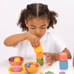 Tickit Rainbow Wooden Cubes