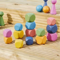 Tickit Rainbow Wooden Cubes