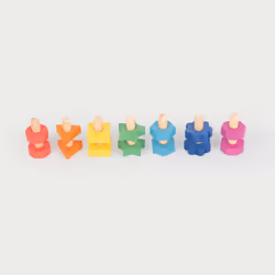 Tickit Rainbow Wooden Nuts & Bolts 7 pcs, 1 yr(s), Wood, Multicolour
