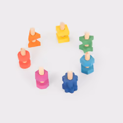 Tickit Rainbow Wooden Nuts & Bolts 7 pcs