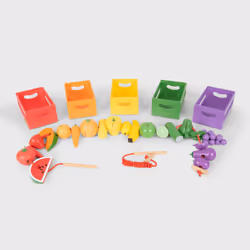 Tickit Wooden Sorting Fruit & Vegetable Crates, 3 yr(s), Wood, Multicolour