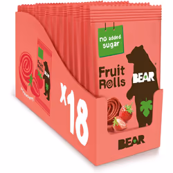 BEAR Strawberry Pure Fruit Yoyos 20g (Pack of 18)