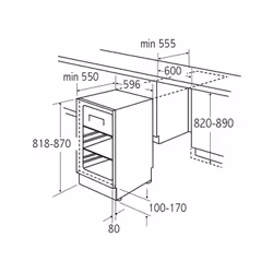 CDA FW254 Integrated/under counter fridge with ice box