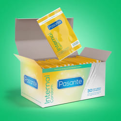 Pasante Internal Non-Latex Condoms | Previously Known Female Condom | Pack of 30
